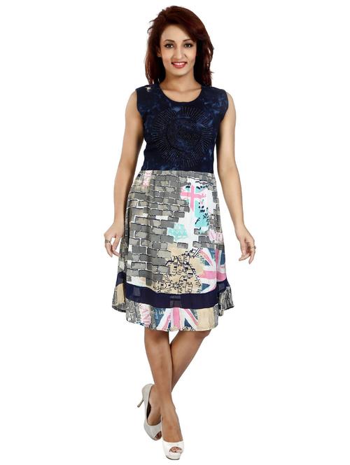 women's fit & flare printed dress - 20166389 - Standard Image - 0