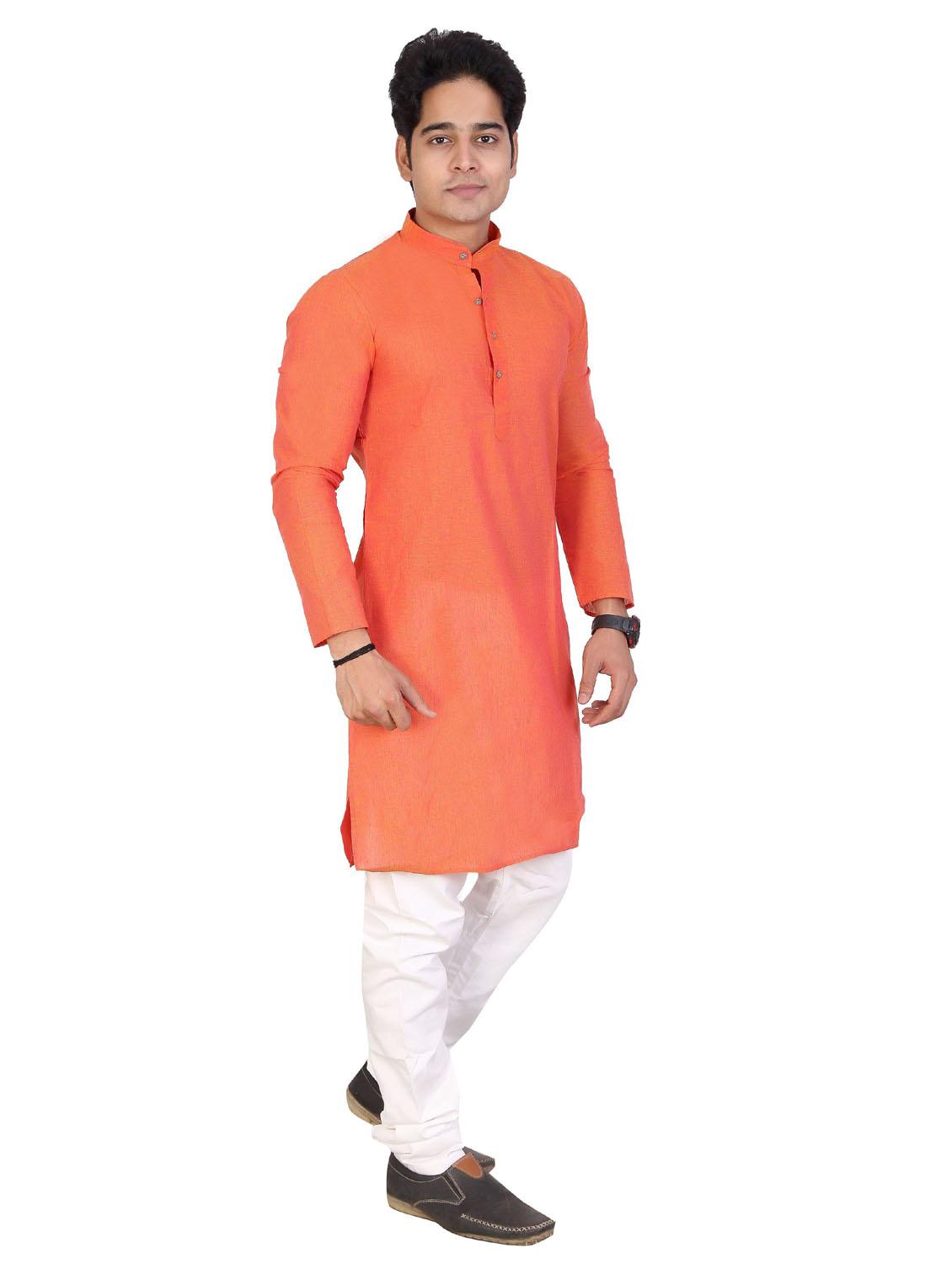 men's solid cotton kurta pyjama ethnic wear set - 20166440 - Standard Image - 2