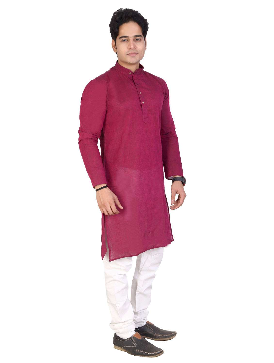 men solid cotton kurta pyjama ethnic wear set - 20166443 - Standard Image - 2