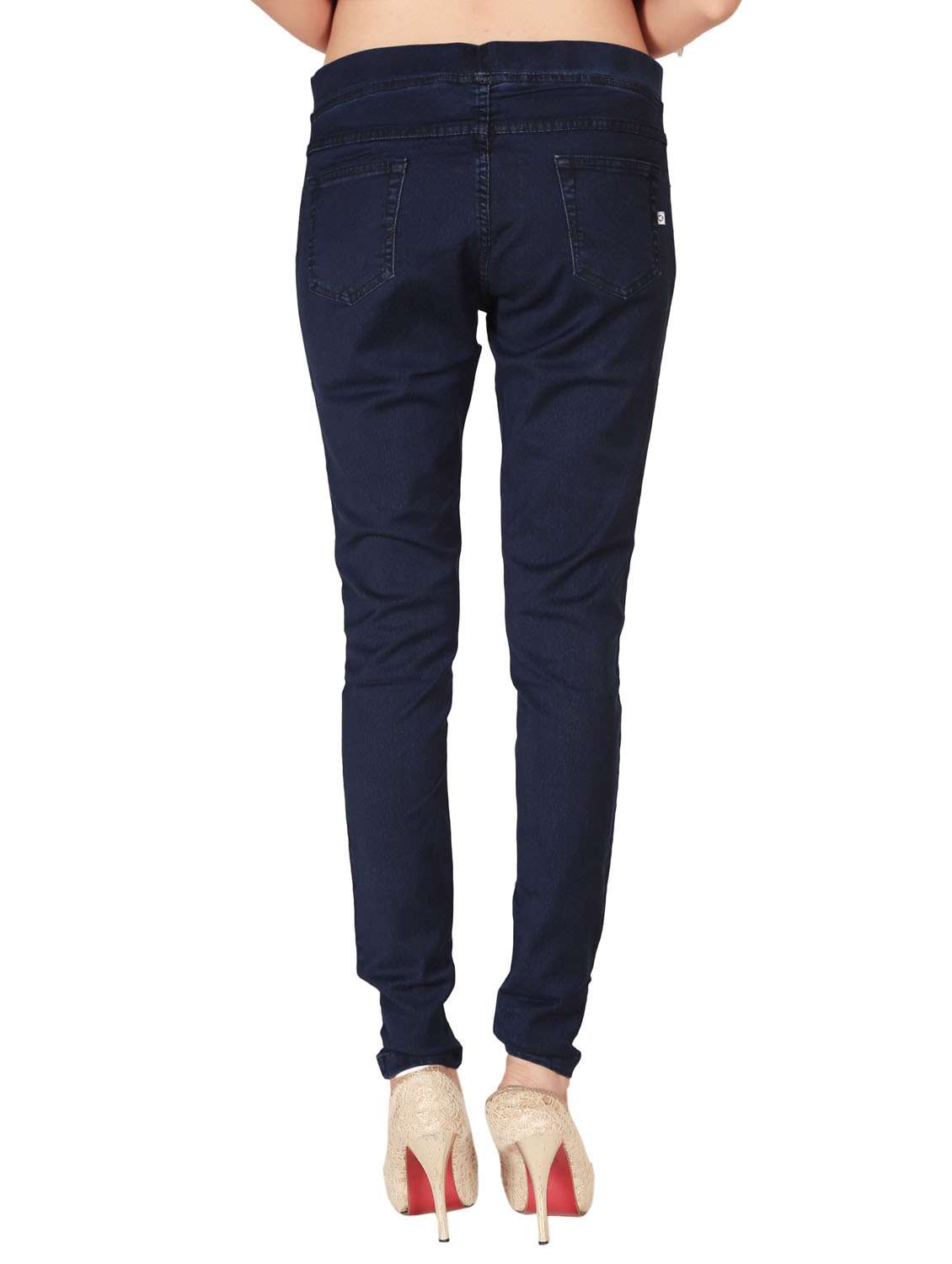 navy blue solid mid rise full length jegging - 20166543 -  Standard Image - 2