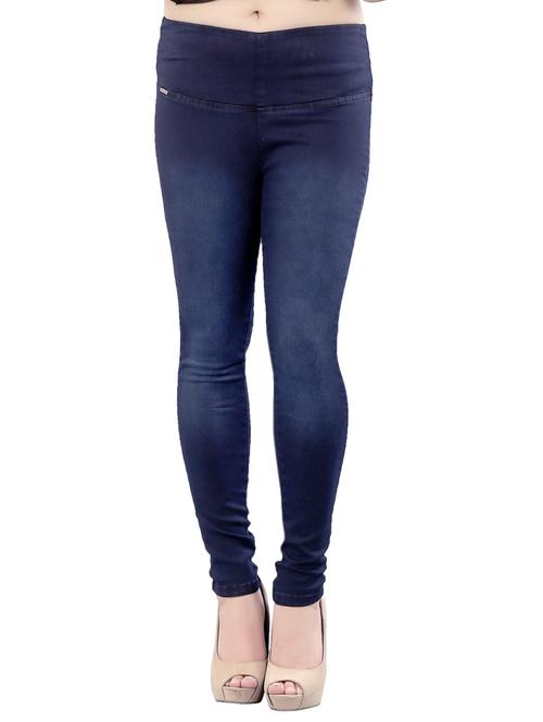 blue solid mid rise full length jegging - 20166554 - Standard Image - 0