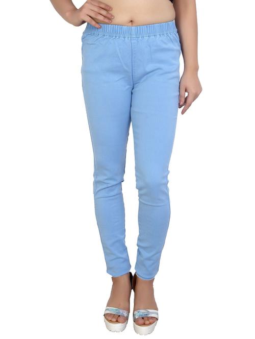 light blue solids mid rise jeggings - 20166565 -  Standard Image - 0
