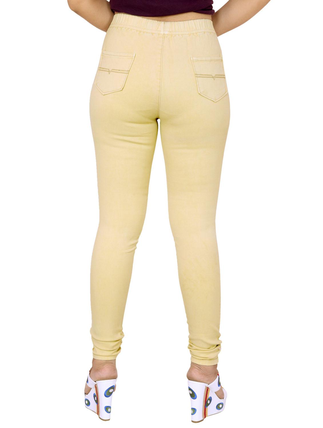 beige solid mid rise full length jegging - 20166576 - Standard Image - 2