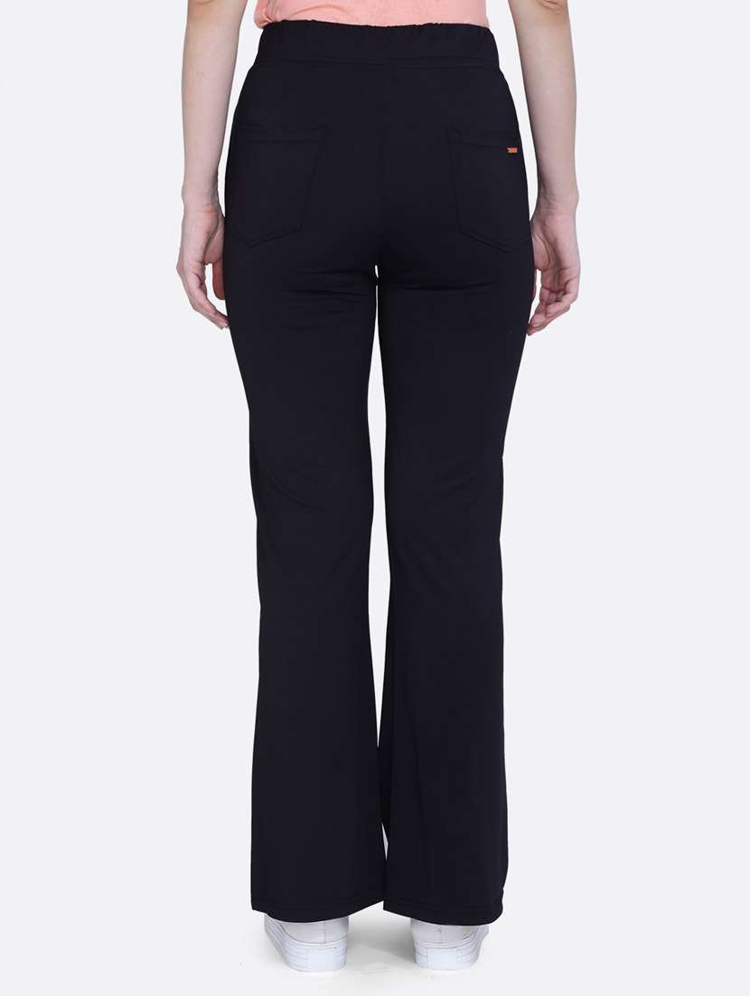 women solid high rise bootcut trouser - 20166585 -  Standard Image - 2