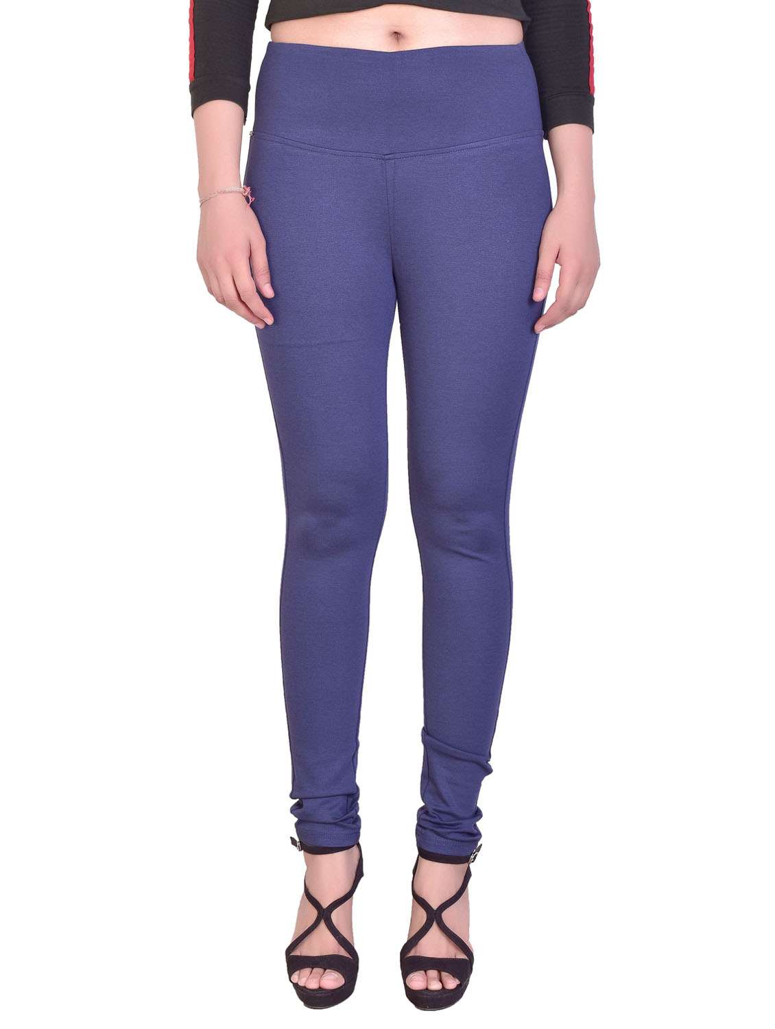 blue solid mid rise full length jegging - 20166608 - Zoom Image - 0