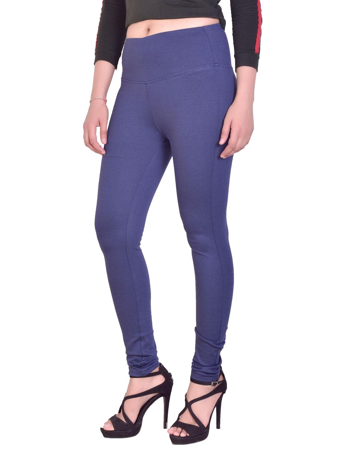 blue solid mid rise full length jegging - 20166608 - Standard Image - 2