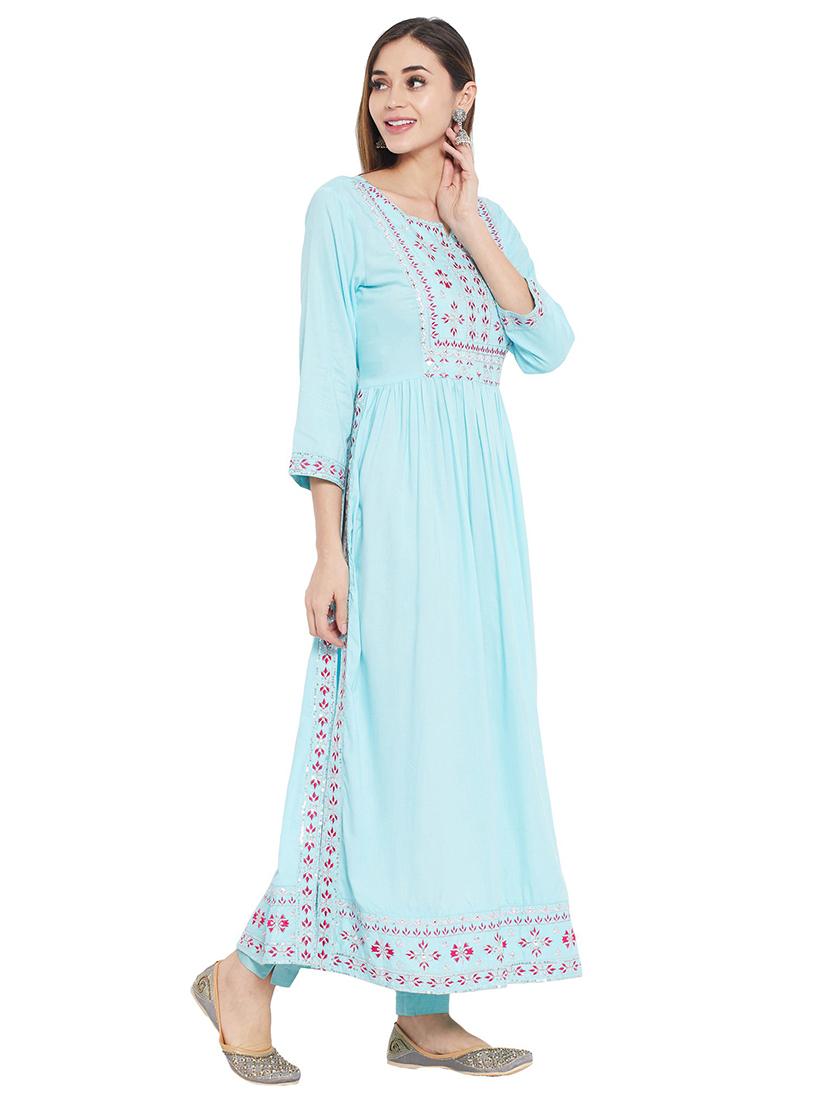 embroidered kurta pant set - 20166994 - Standard Image - 2