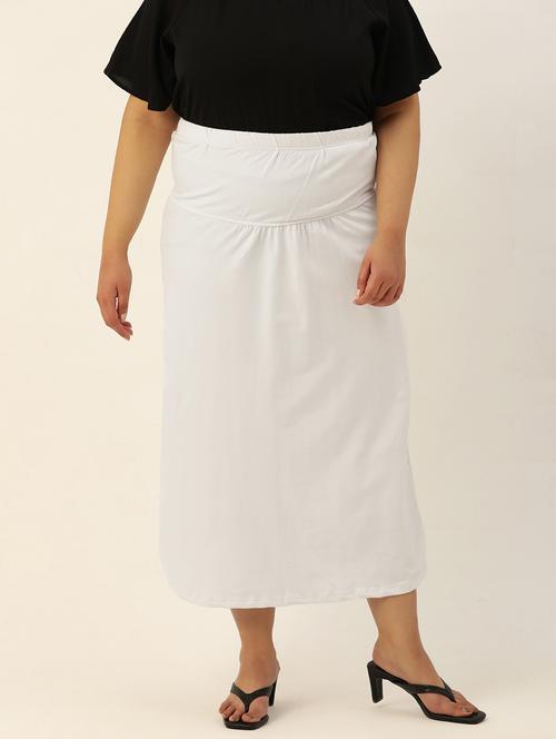 white solid pleated skirt - 20167203 - Standard Image - 0