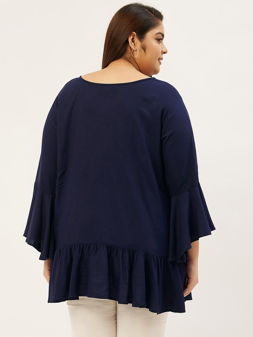women's ruffle v neck top - 20167214 - Standard Image - 2