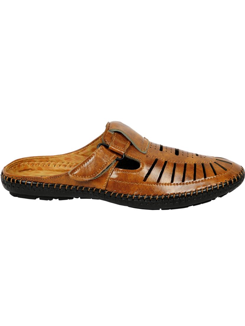 tan synthetic slip on sandals - 20167290 - Standard Image - 2