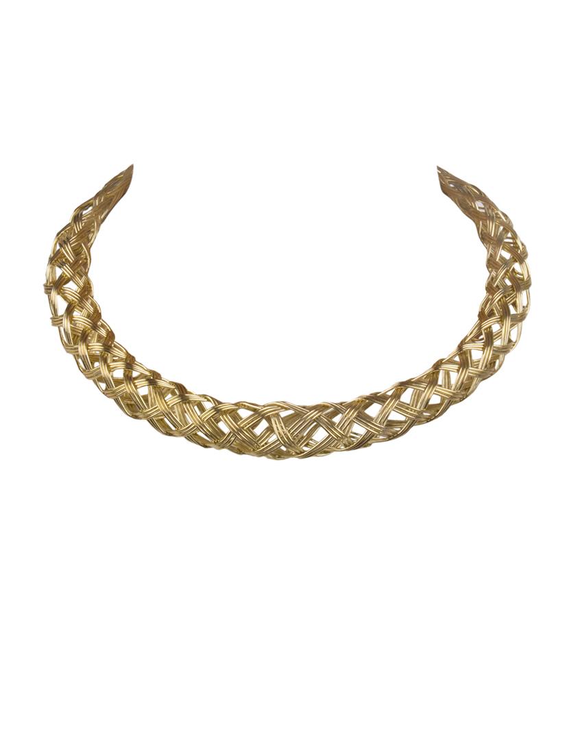 gold brass choker necklace - 20167384 - Zoom Image - 0