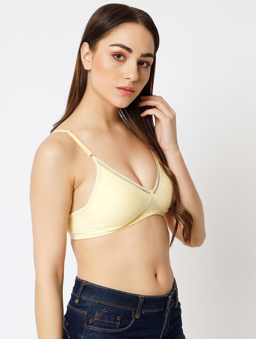 yellow solid full coverage non padded t-shirt bra - 20167400 - Standard Image - 2