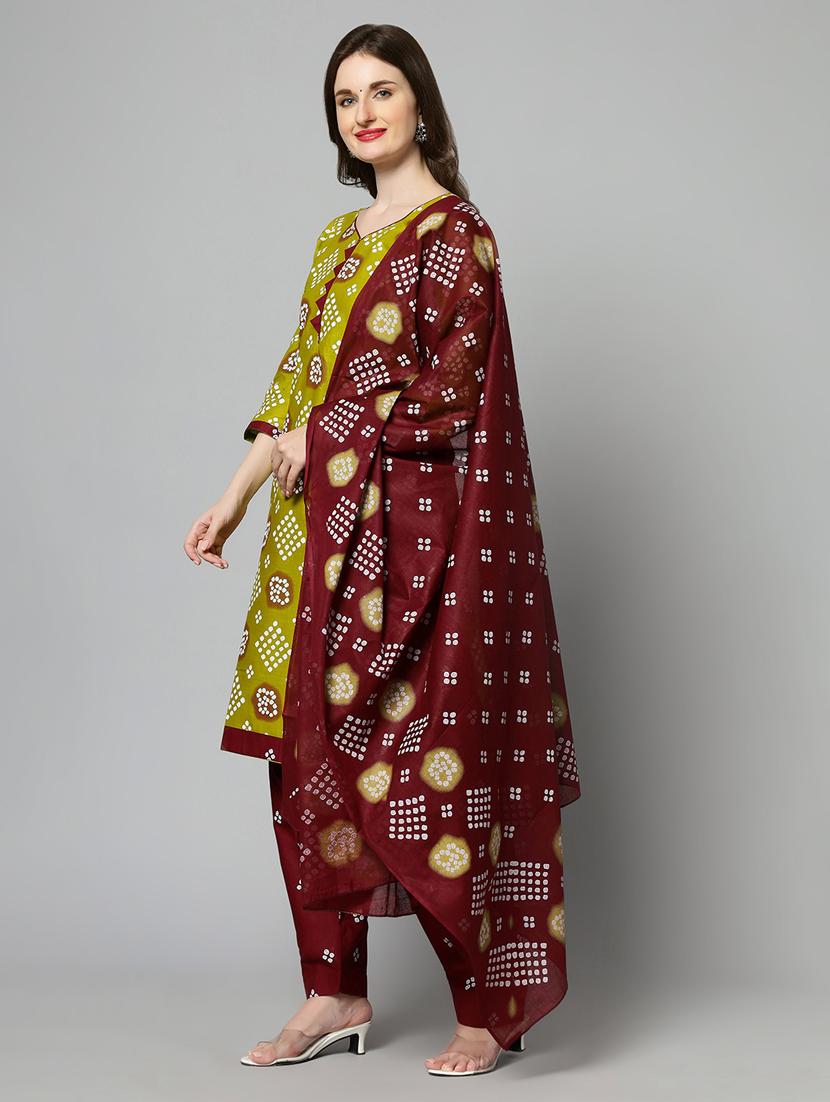 women green unstitched patiyala suits - 20167517 - Standard Image - 2