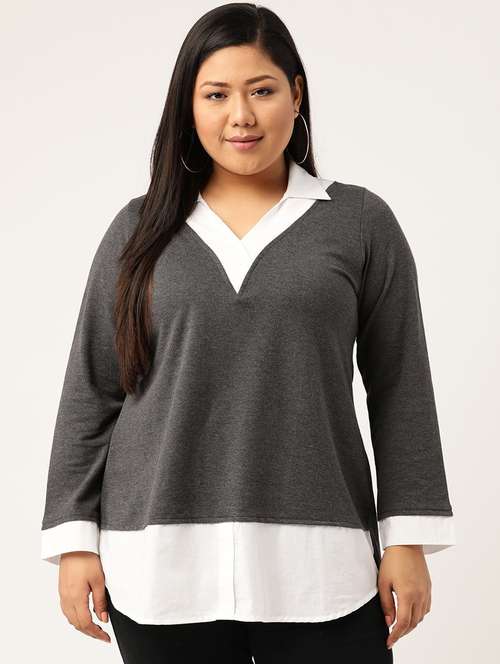 women's straight collared top - 20168508 - Standard Image - 0
