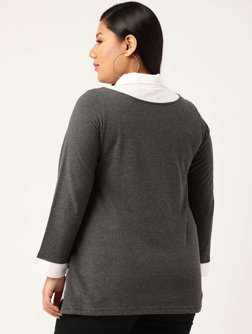 women's straight collared top - 20168508 - Standard Image - 2