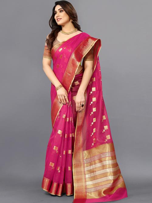 women's self design pink colored saree with blouse - 20168554 - Standard Image - 0