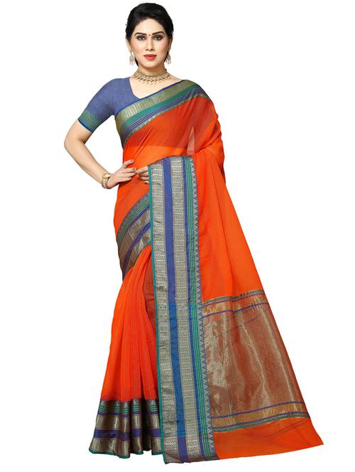 self design kota doria saree with blouse  - 20168672 -  Standard Image - 0