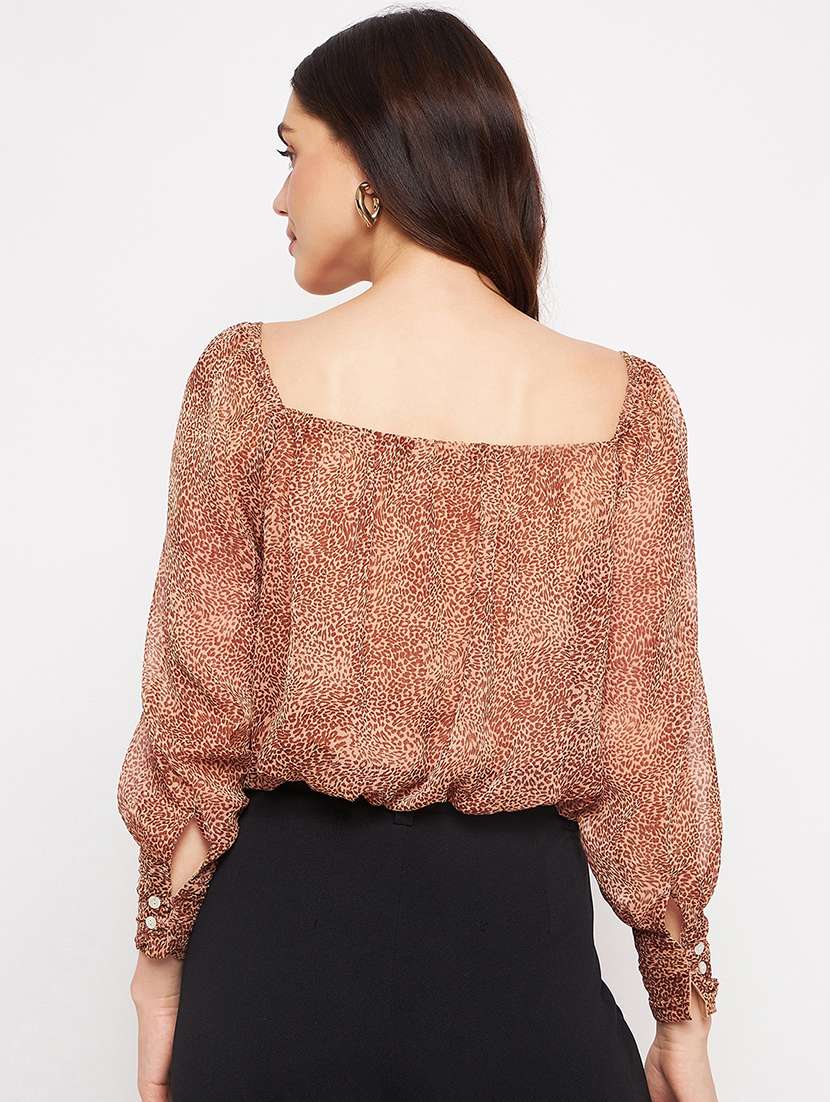 women's blouson square neck top - 20168960 -  Standard Image - 2