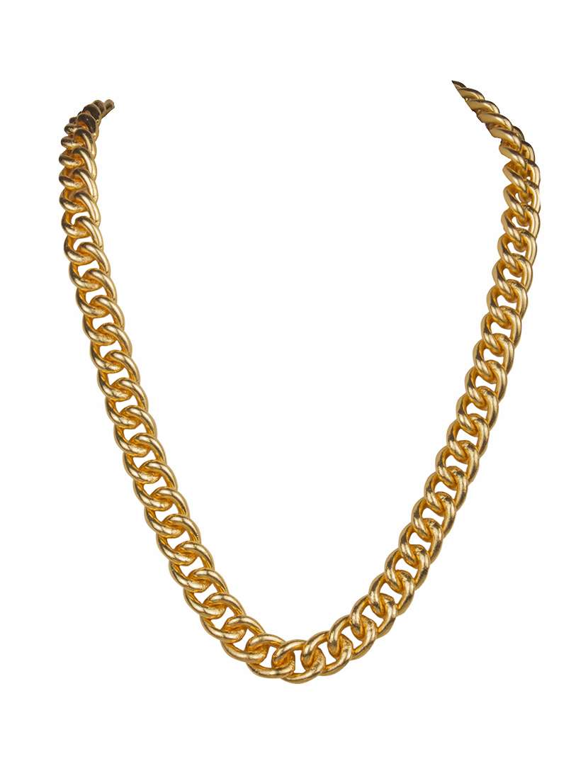 gold brass short necklace