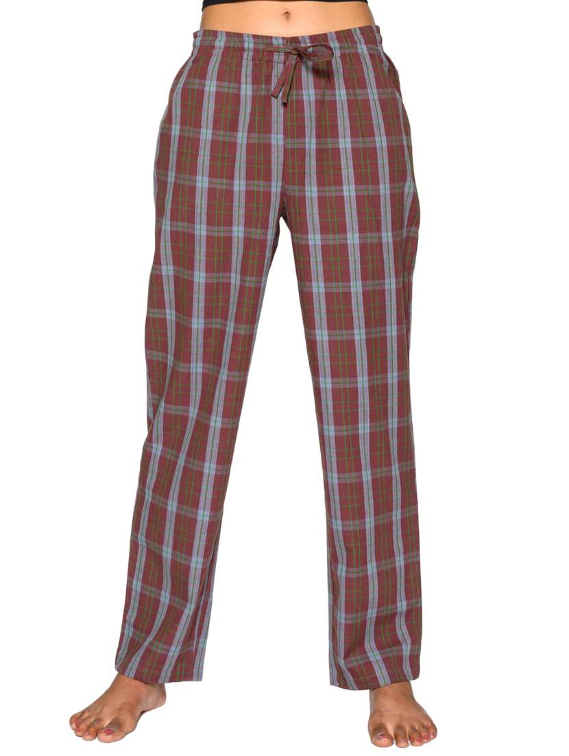mid rise checkered full length pajama