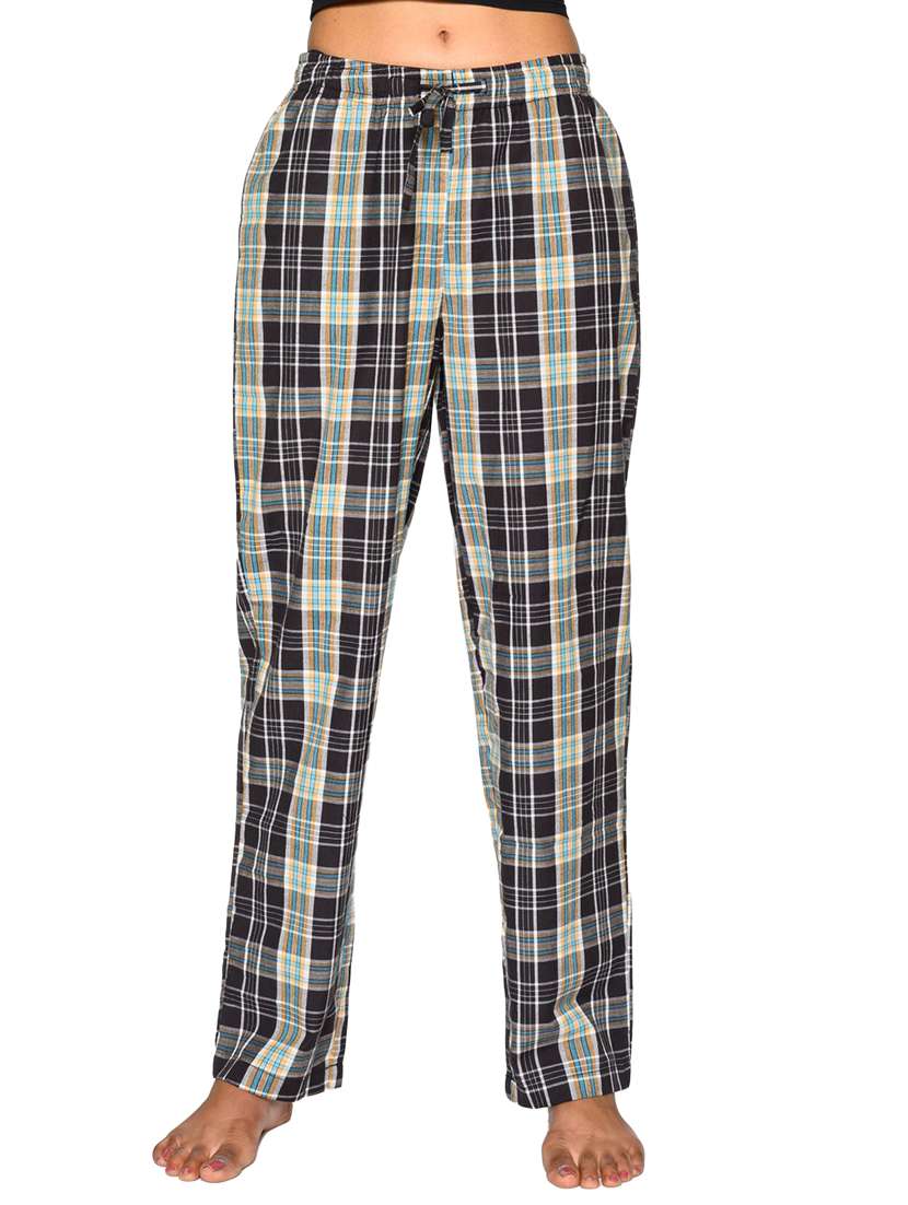mid rise checkered full length pajama