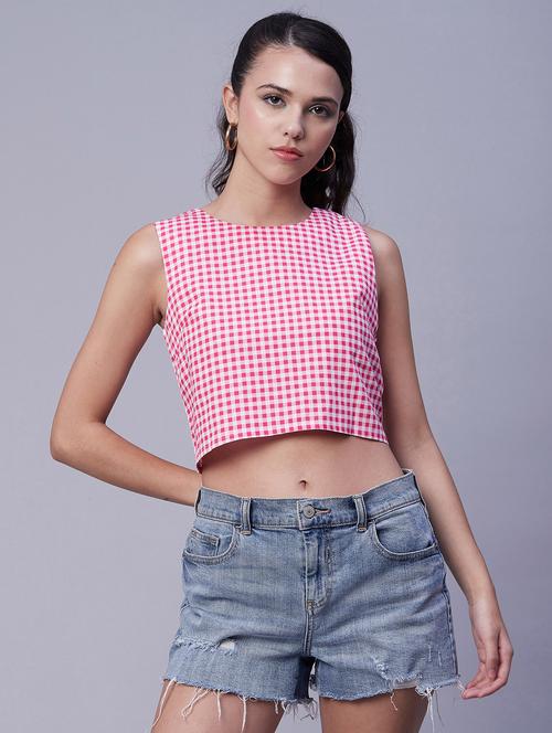 women's crop crew neck top - 20171136 - Standard Image - 0