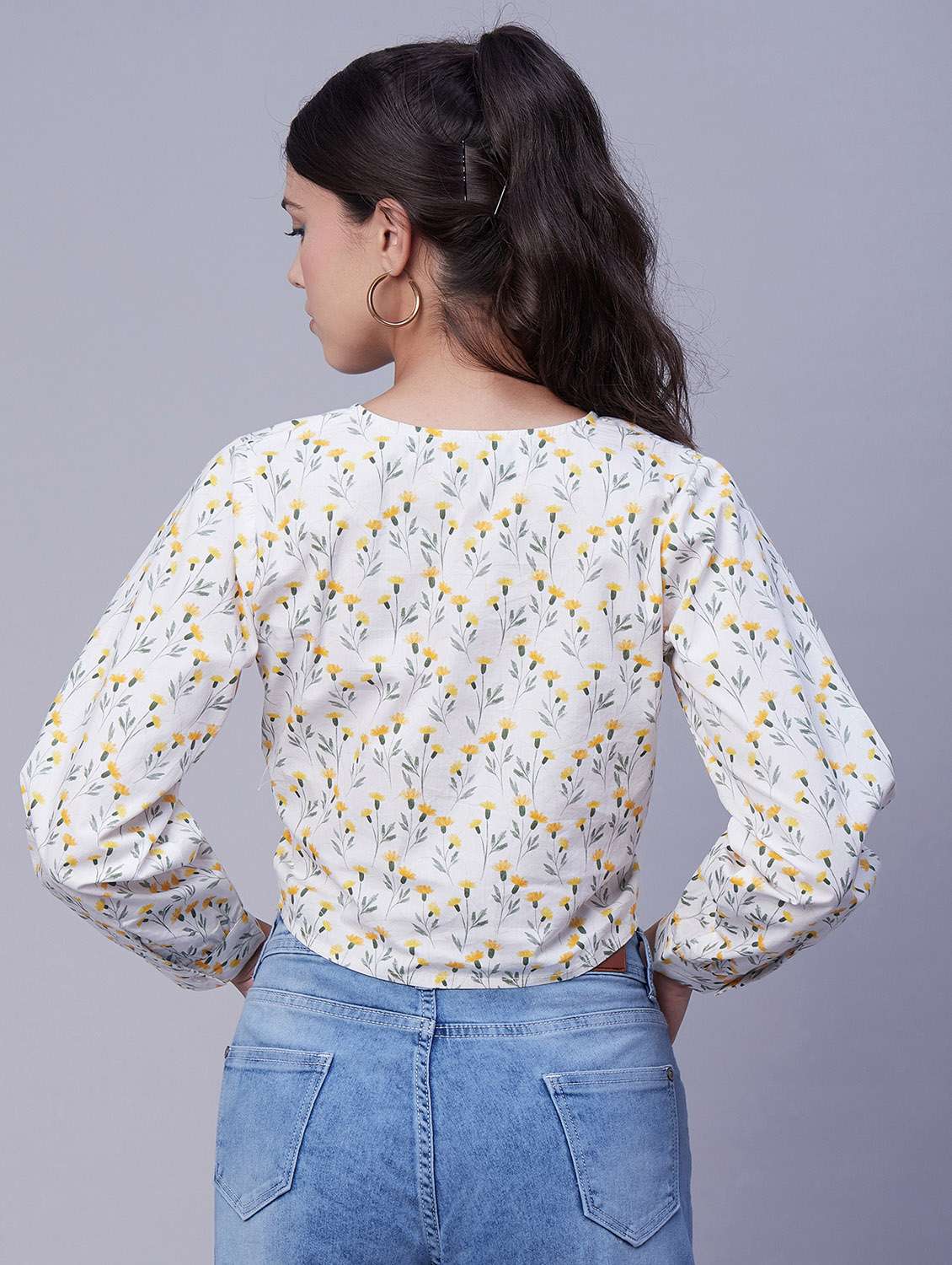 women's crop v neck top - 20171137 -  Standard Image - 2