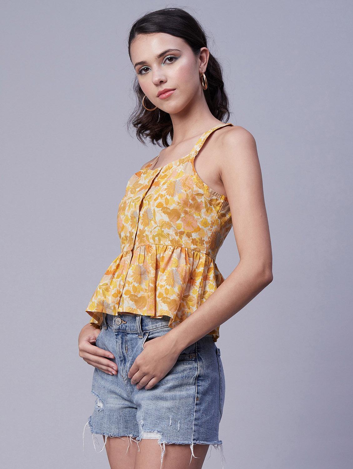 women's peplum square neck top - 20171151 - Standard Image - 2