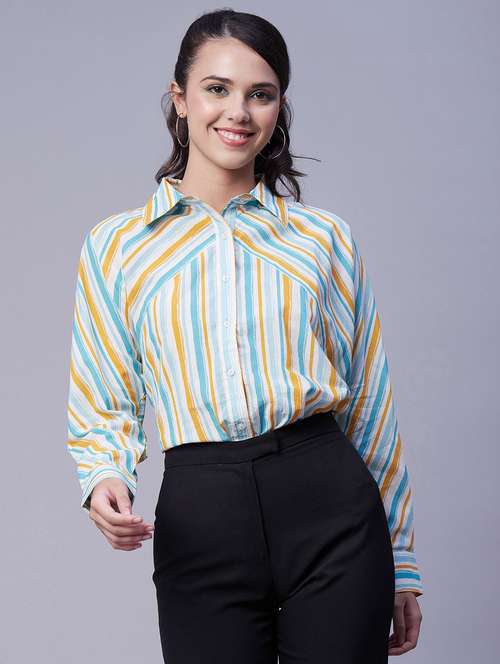 women striped regular shirt - 20171160 - Standard Image - 0