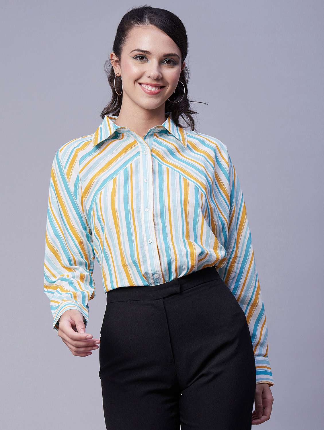 women striped regular shirt - 20171160 - Zoom Image - 0