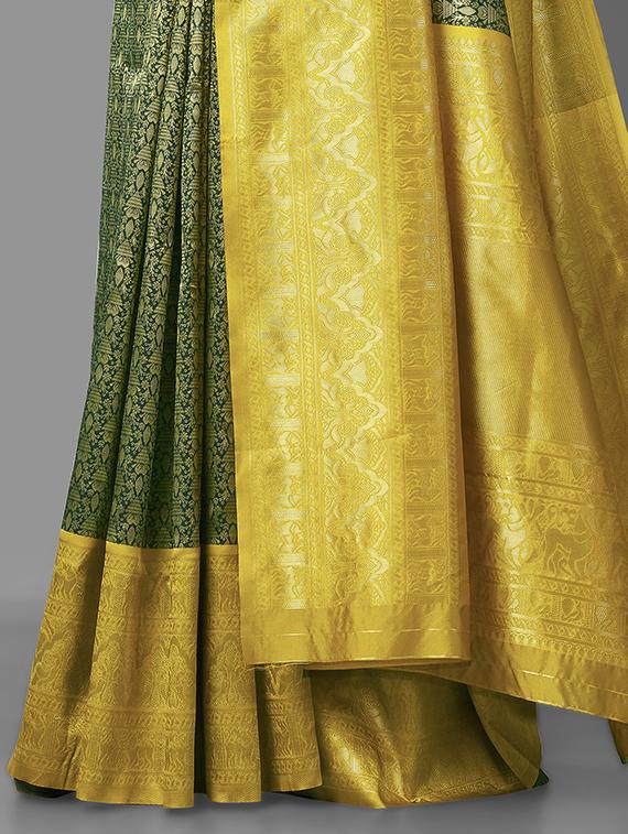 self design kanjivaram saree with blouse - 20171273 - Standard Image - 2
