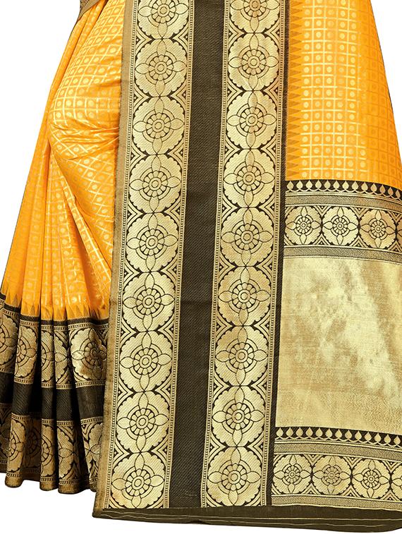 yellow assam silk saree with blouse - 20171324 - Standard Image - 2