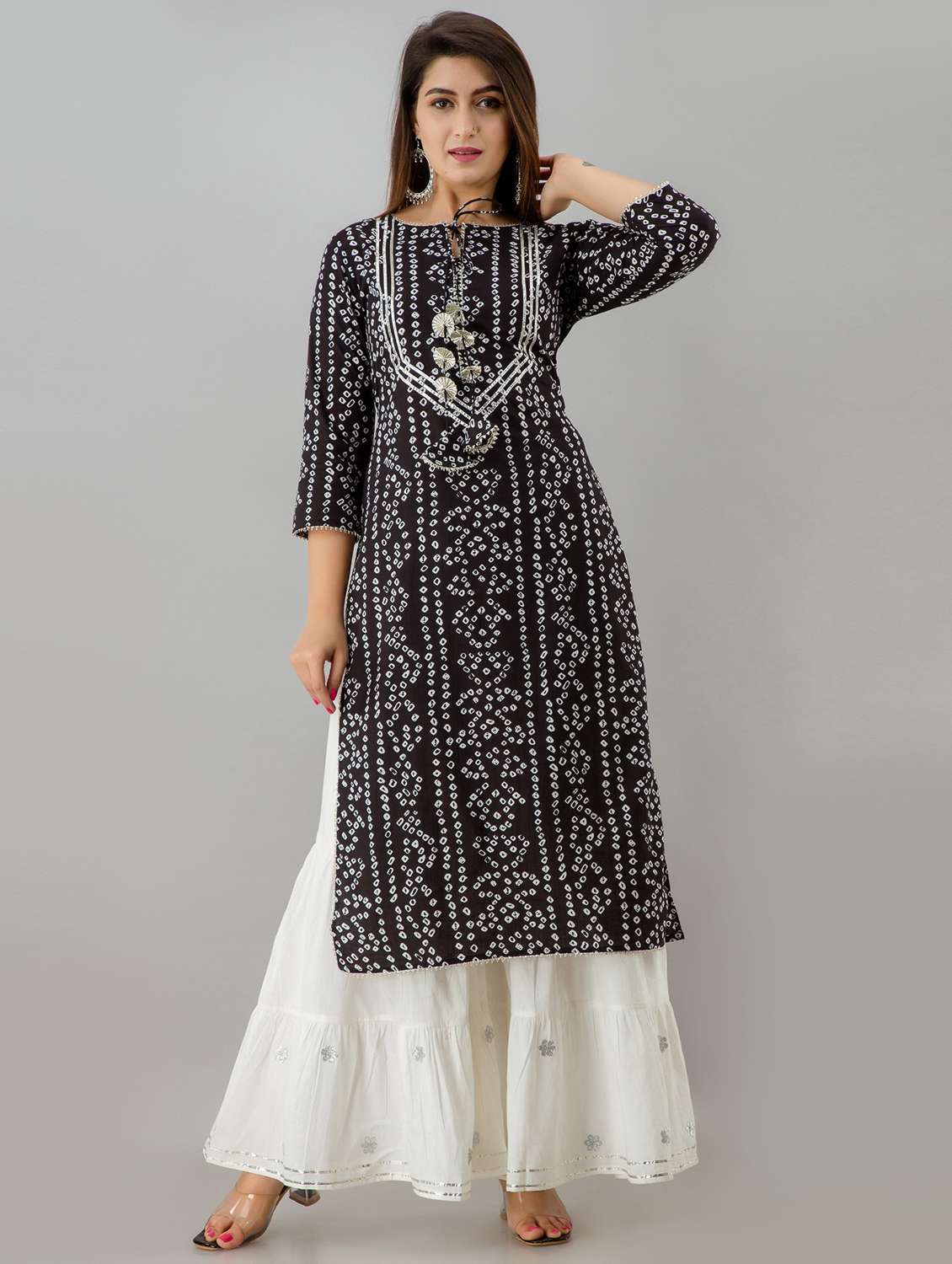 printed kurta sharara set