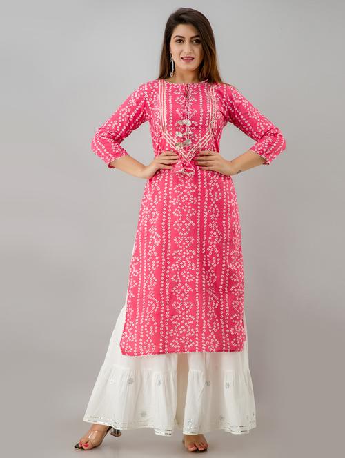 bandhani kurta sharara set - 20171439 - Standard Image - 0