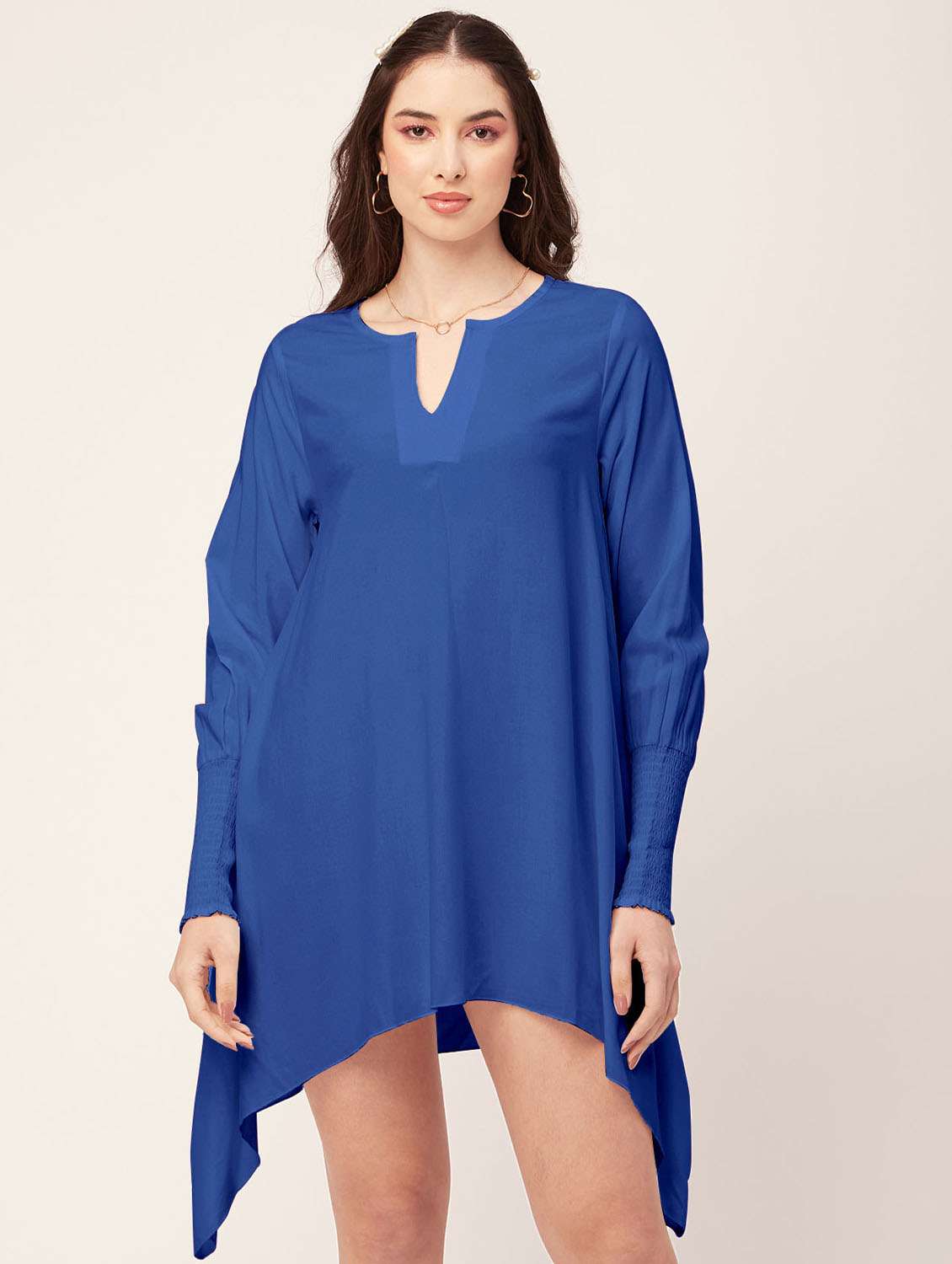 women's asymmetric solid dress