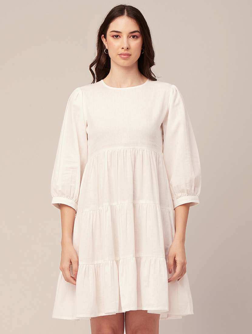 women's tiered dress solid dress