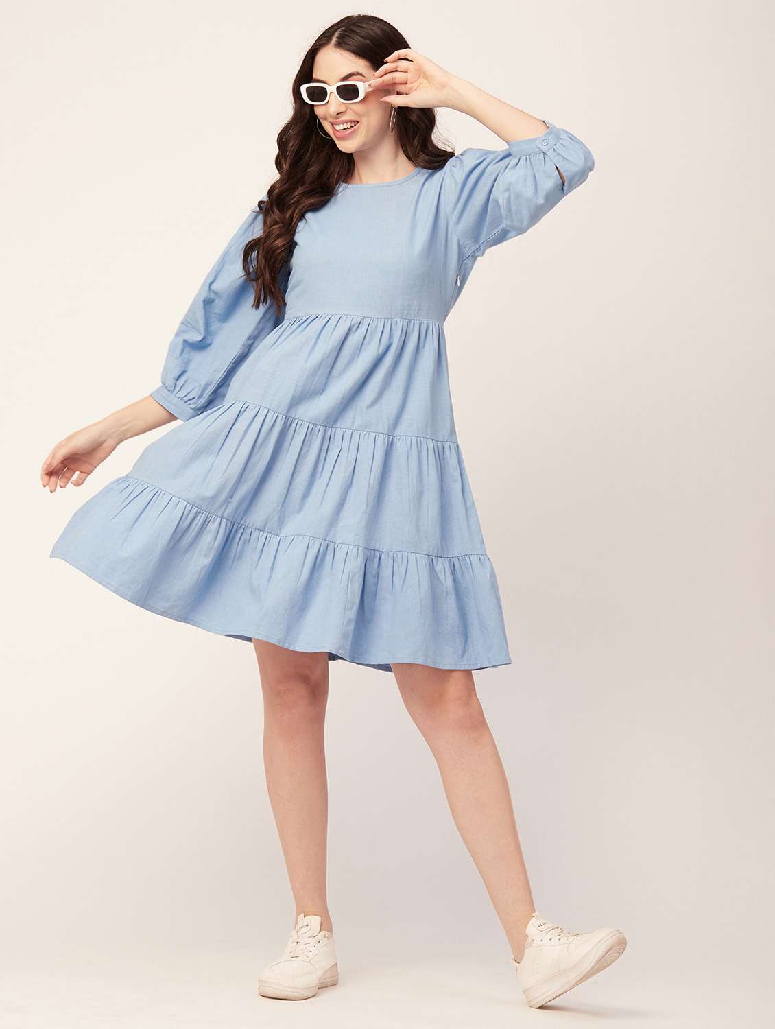 women's tiered dress solid dress - 20171728 -  Standard Image - 2