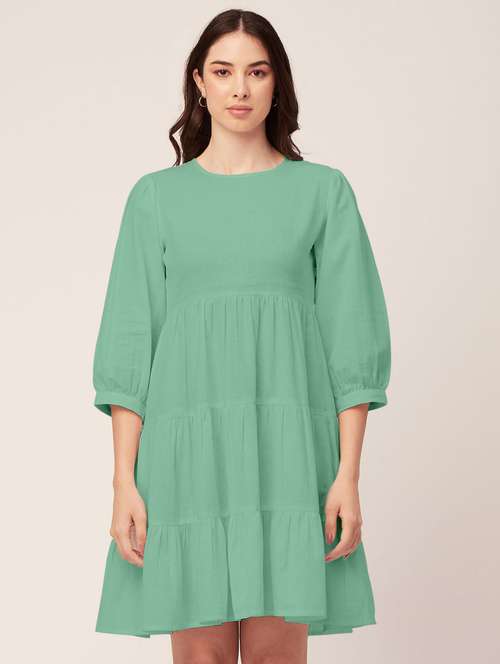 women's tiered dress solid dress - 20171729 -  Standard Image - 0