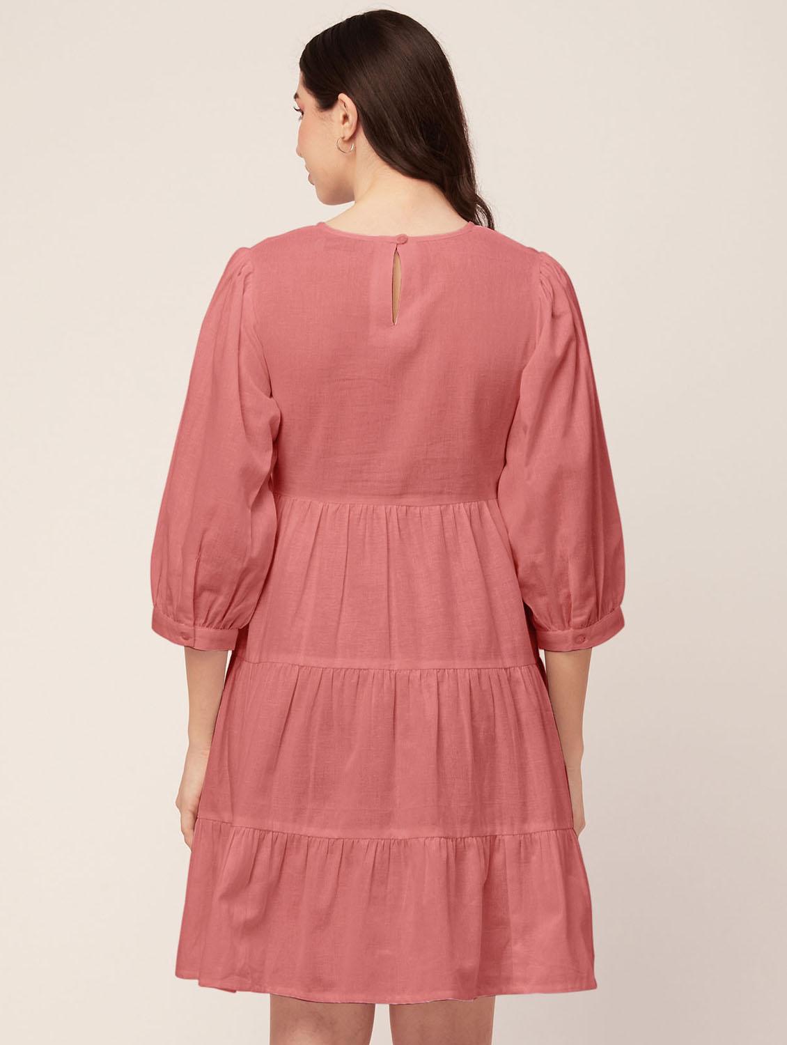 women's tiered dress solid dress - 20171730 - Standard Image - 2