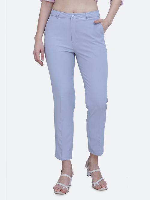women solid flat front trouser - 20171847 - Standard Image - 0