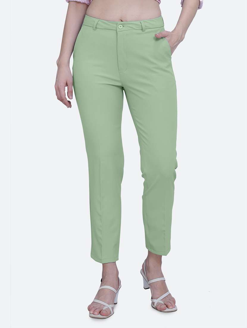 solid ankle length cigarette pant