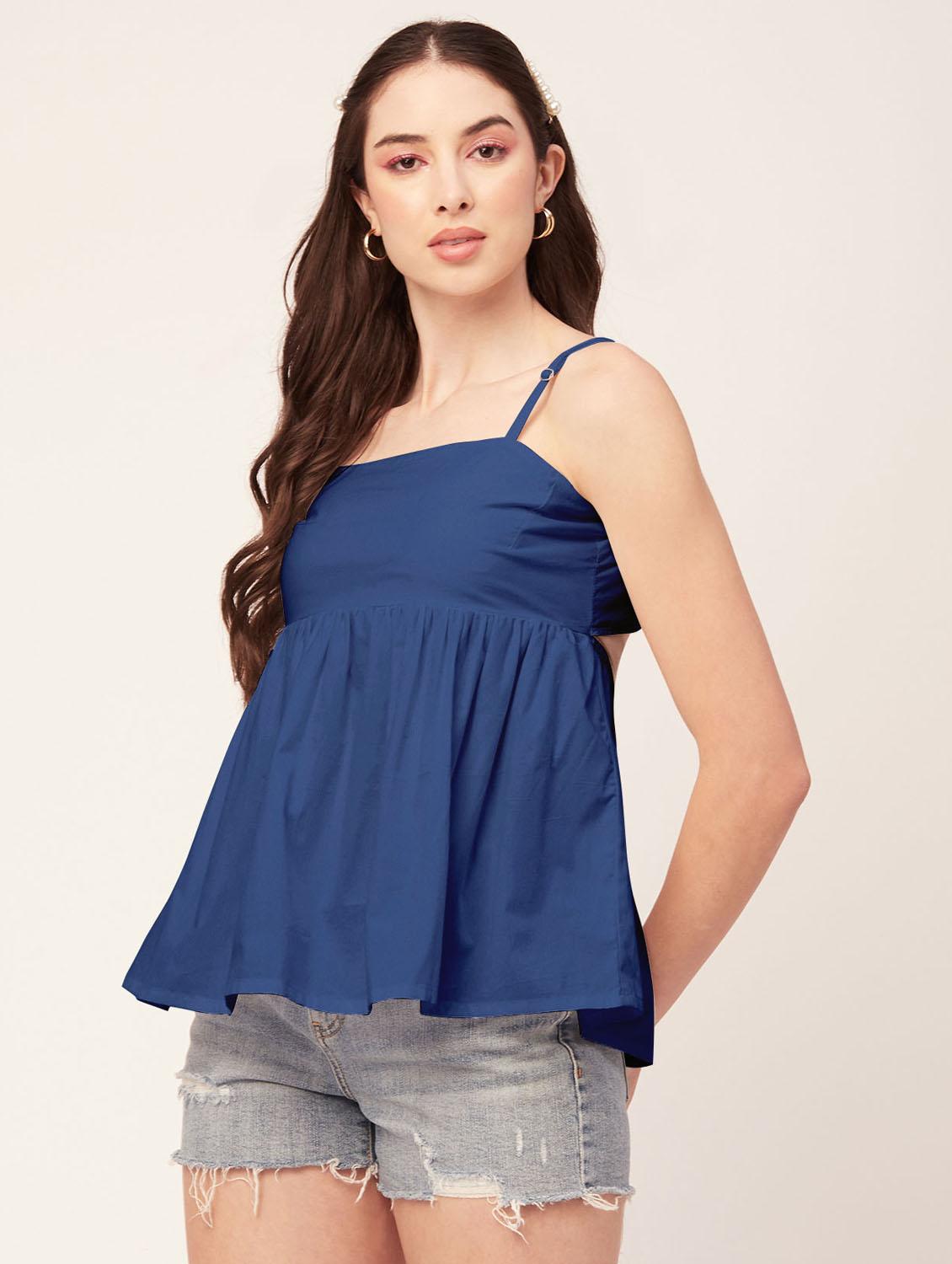 women's peplum shoulder strap top - 20172185 - Standard Image - 2