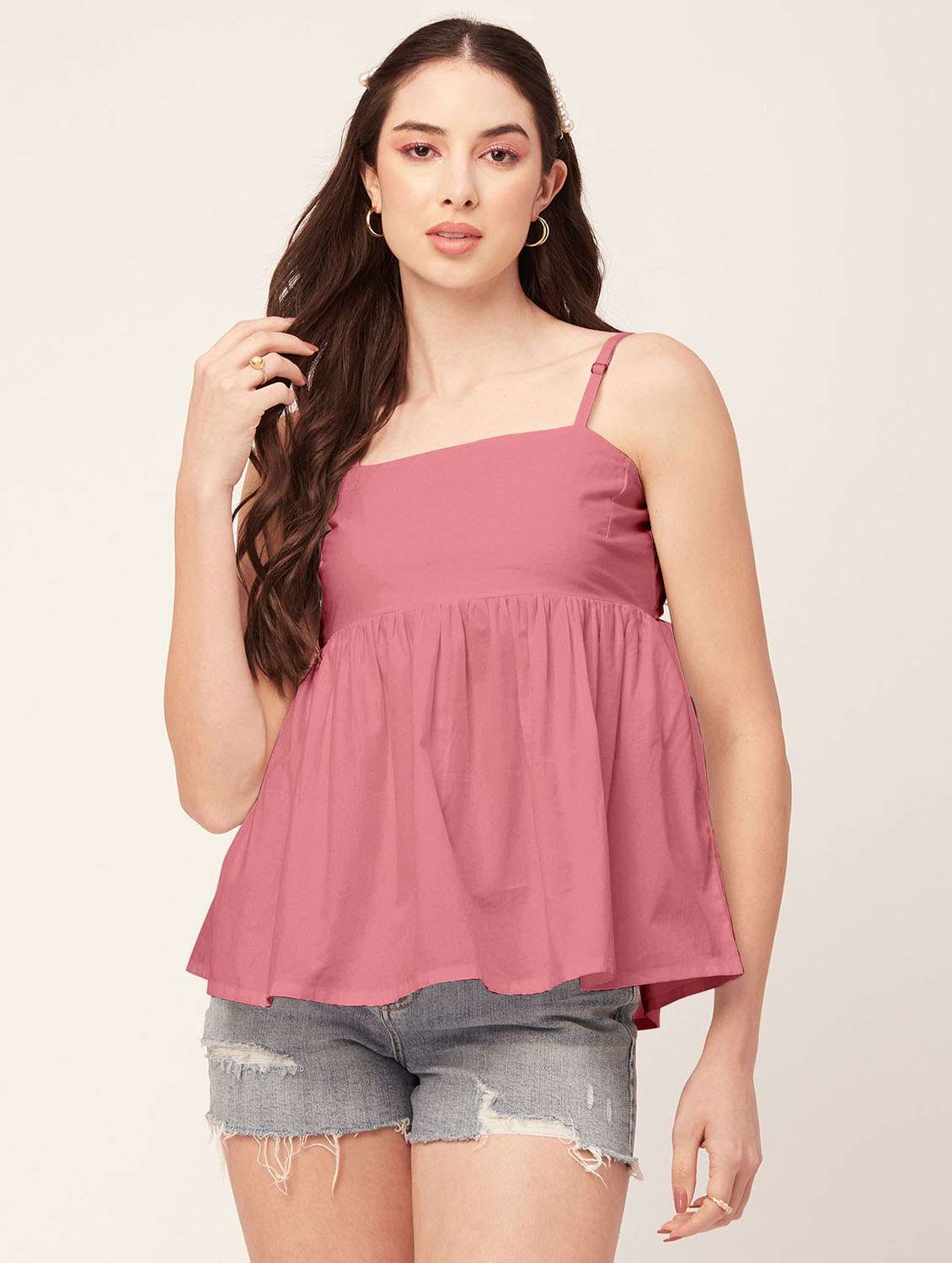 women's peplum square neck top - 20172187 -  Zoom Image - 0