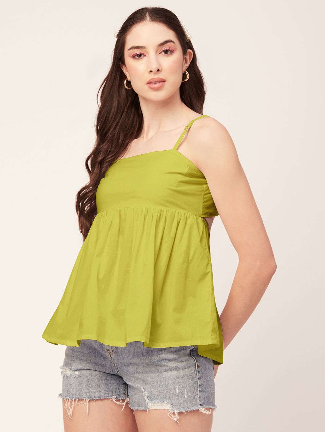women's peplum shoulder strap top - 20172189 - Standard Image - 2
