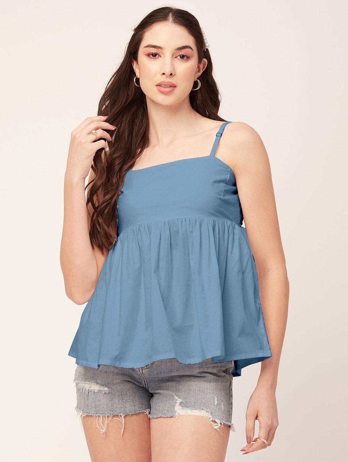 women's peplum shoulder strap top - 20172190 -  Zoom Image - 0
