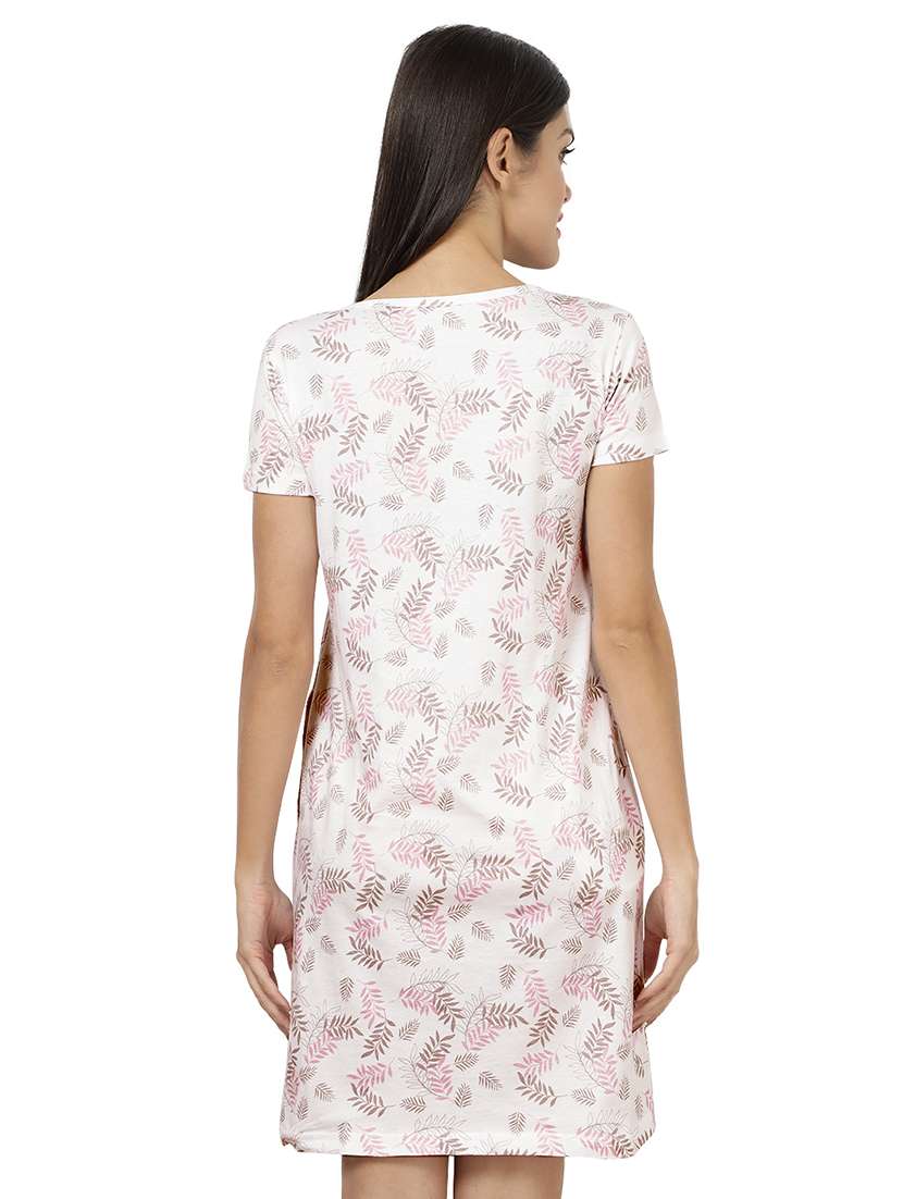 round neck printed short length babydoll - 20173496 - Standard Image - 2