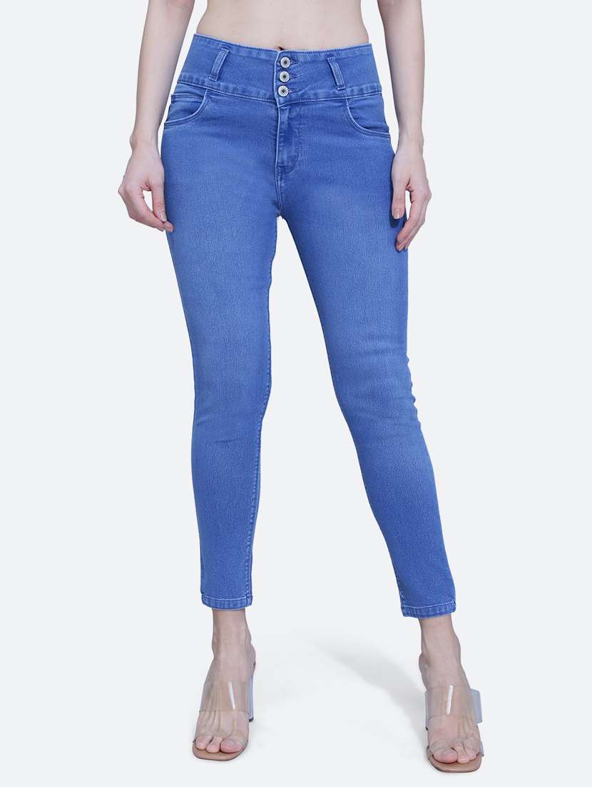 women's plain slim fit jeans - 20173614 -  Zoom Image - 0