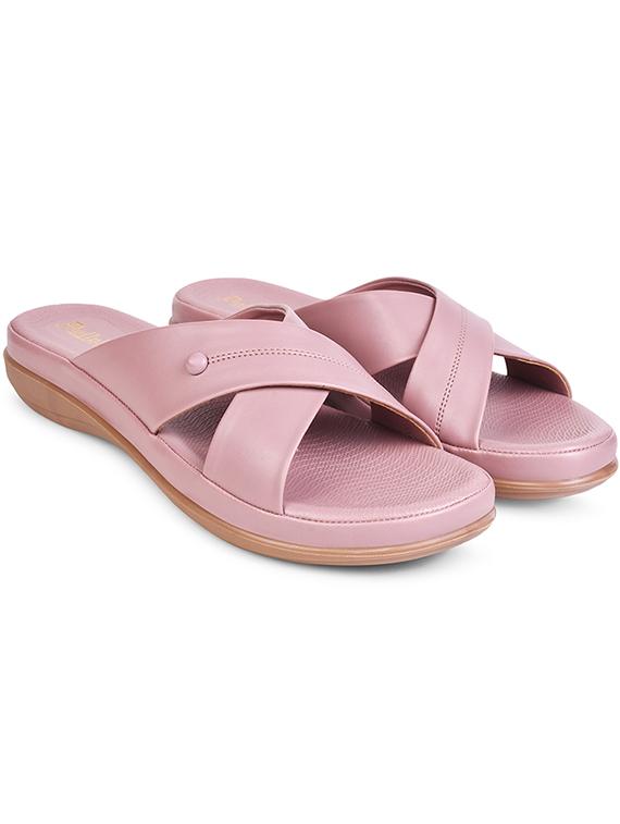 pink solid slip-on sandals - 20173627 - Standard Image - 2