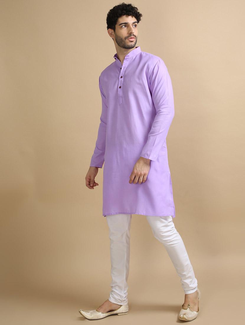 plain long legnth kurta pyjama - 20173948 - Standard Image - 2