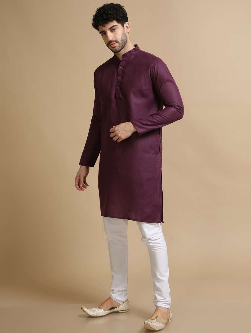 plain long legnth kurta pyjama - 20173952 -  Standard Image - 2